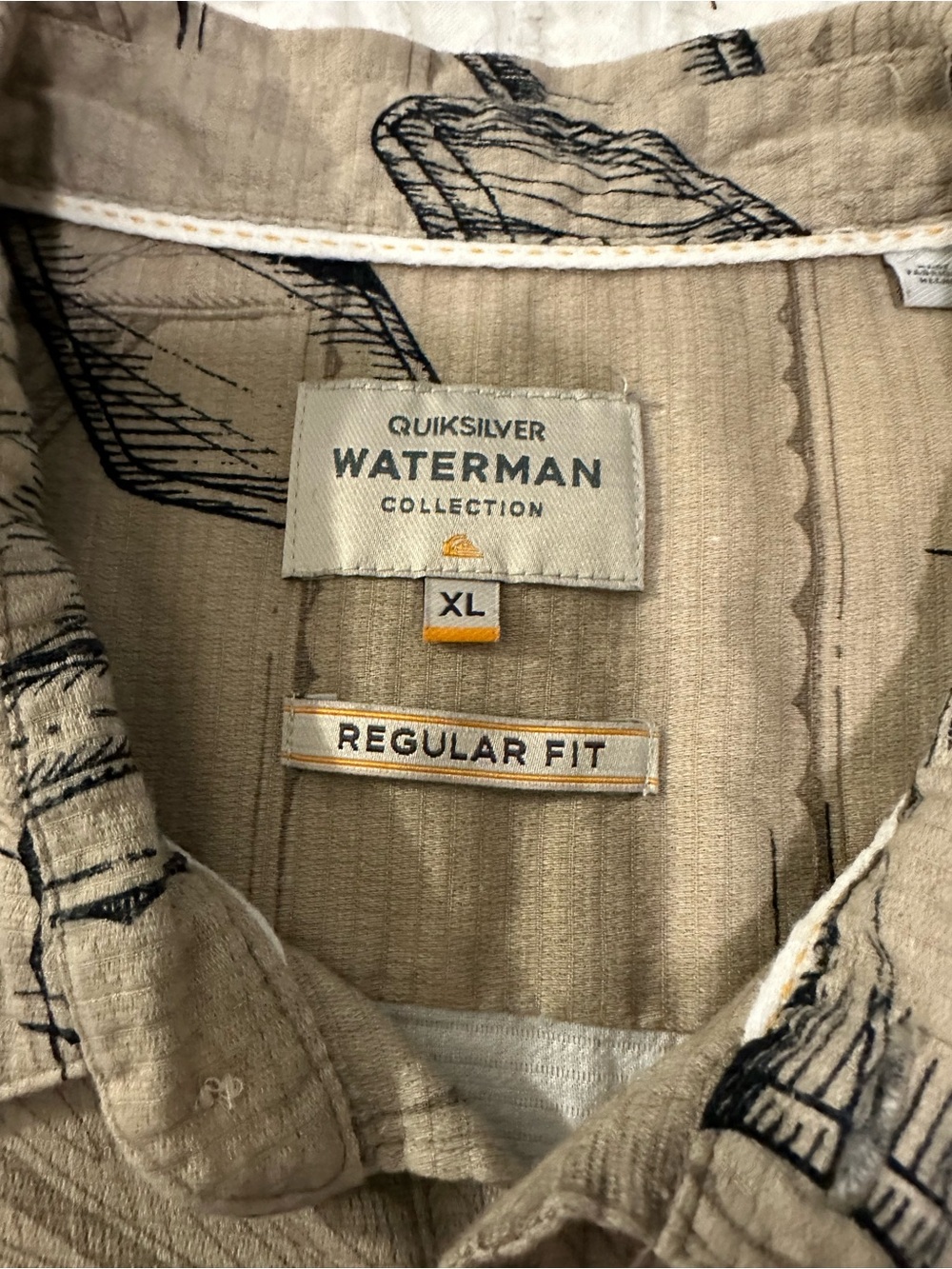 Quiksilver Waterman Collection Men's XL Cotton Graphic Print Shirt #surf#coastal - Picture 4 of 11